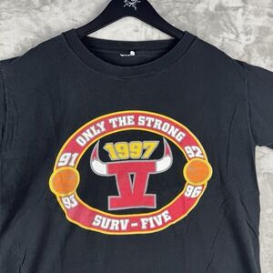 Vintage Chicago Bulls T-shirt Champions Mens Sz M/L USA Made 90s Single Stitch